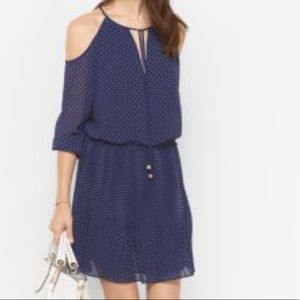 Michael Kors Polka Dot Cold Shoulder Dress